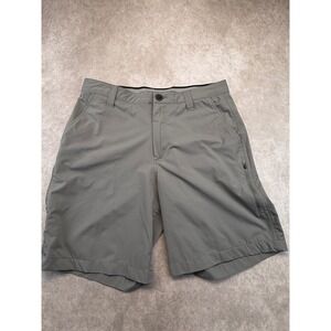ORVIS Tech Shorts Mens Size 32 Grey Stretch Comfort Zippers Outdoor Casual
